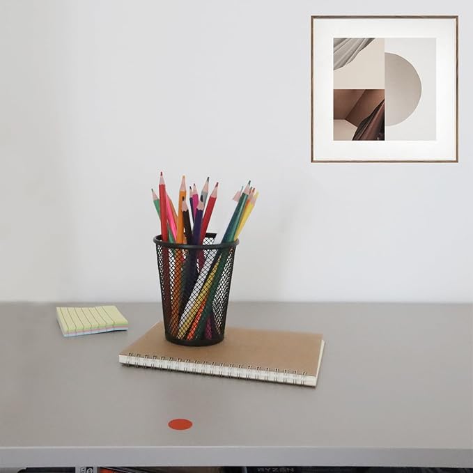 HSYMQ Desk Pencil Pen Holder, Wire Mesh Pen Cup Holder for Desk Organizer and Office Desk Accessories (1 Pack)