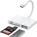 USB-C to SD Card Reader for iPhone iPad with USB OTG Camera Adapter, 4 in 1 Camera Connection Kit, iPhone Adapter with Fast Charging Port, for iPad,iPhone 16 15Pro Max, MacBook Pro/Air, Samsung