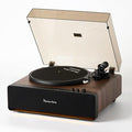 Vinyl Record Player, High Fidelity Belt Drive Turntable for Vinyl Records 33/45 RPM with MM Cartridge AT-3600L, Phono Preamp, Bluetooth Record Player with LED Light, Auto Off (Walunt Wood)
