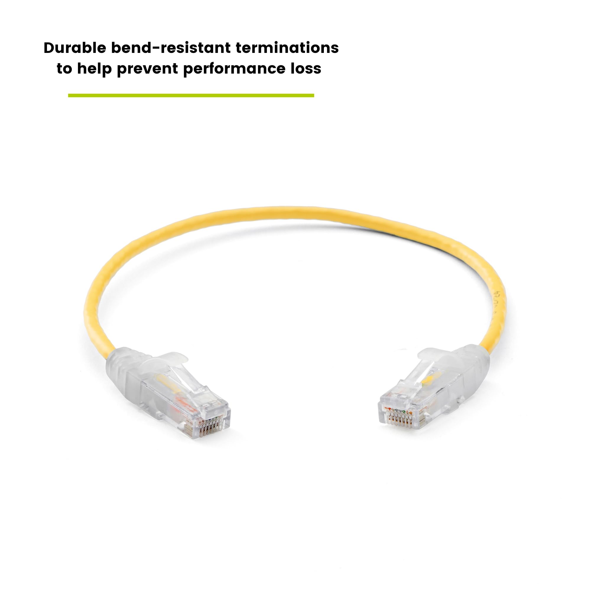 TRUECABLE Cat6 Component Rated Patch Cable, Unshielded (U/UTP), 1ft, Yellow, 28AWG Stranded Pure Copper, Snagless 10G High-Speed Ethernet Cable, PoE++ 4PPoE 100W, UL Listed, RoHS-3, 1 Pack