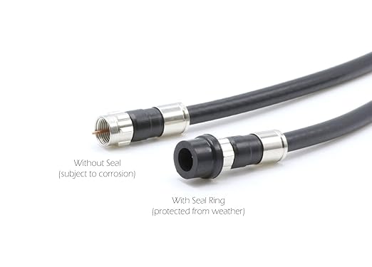 THE CIMPLE CO Coaxial F (F81) Weather Seal Boot - for Coax Ground Blocks, splitters, or Other F Connectors - Creates a Water Tight Seal (Grommet) - (4 Pack)