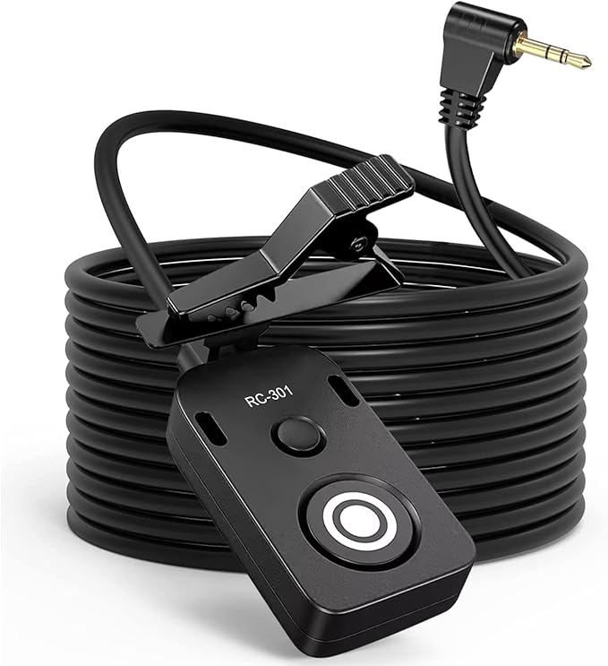 for Canon/Fuji RC301-2.5mm Remote Camera Small Shutter Release Remote Control 196.8 "Extended Cable R50V R100 R6 R8 R10 80D XT2/3/4/5 XH2S GFX100/S GFX50/S/II (RC301-2.5/E3 196.8in/5m)
