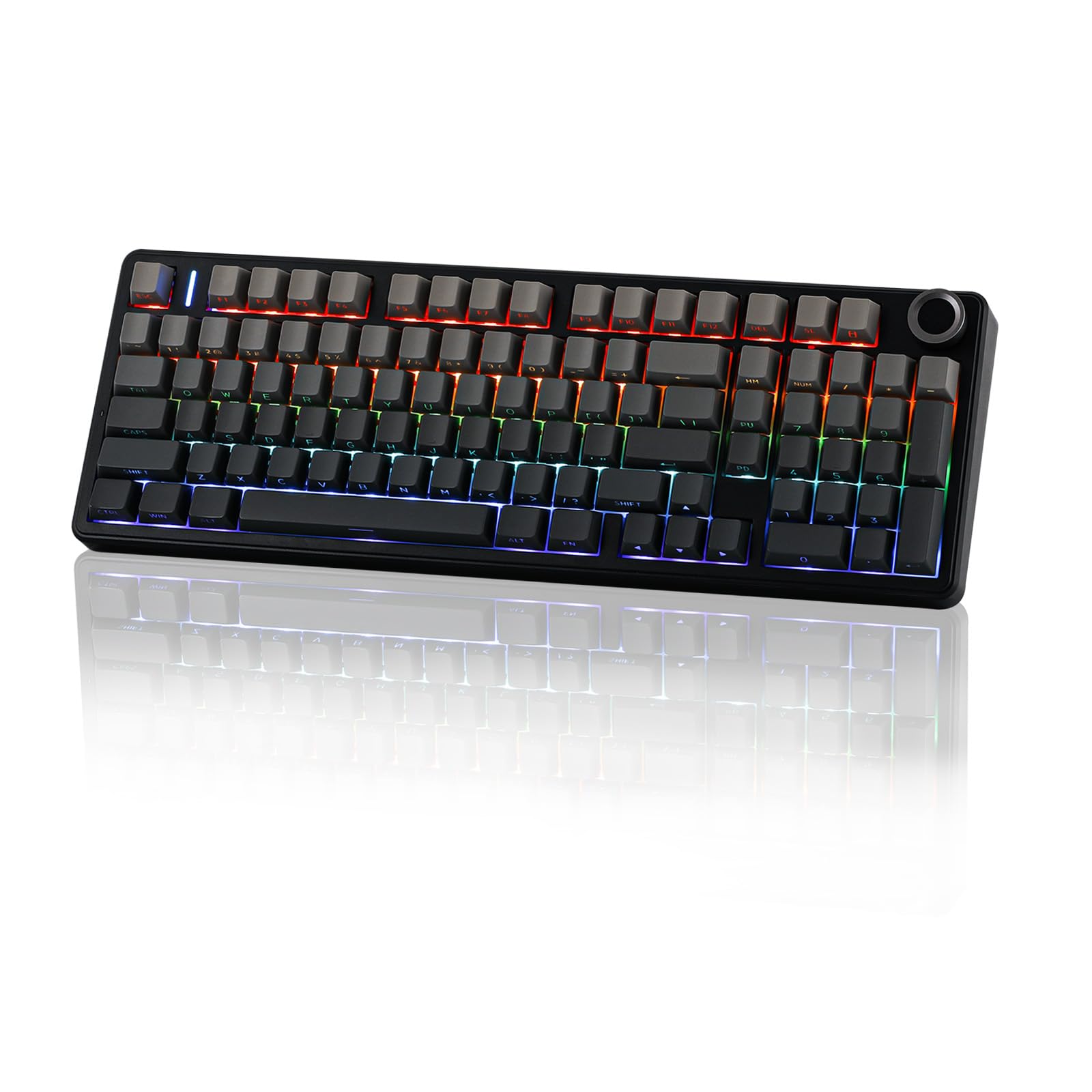 EPOMAKER Aula F99 MAX Wireless Mechanical Keyboard, Smart Screen & Knob, 8000mAh, 2.4Ghz/BT Creamy Keyboard, Pre-Lubed Switch, Hot-Swappable, RGB Backlit, Custom Software (Black Gradient)