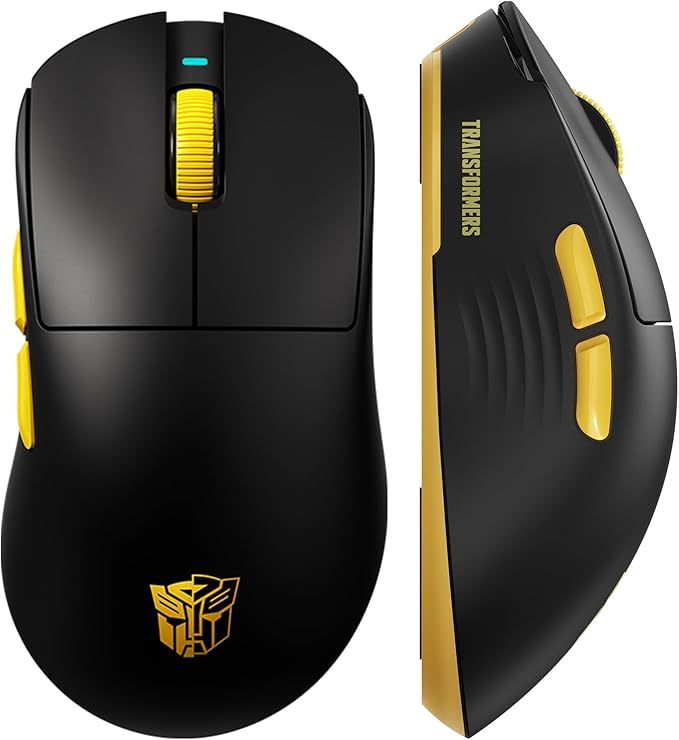 Transformers GM04 63g Lightweight Wireless Gaming Mouse, 12000 DPI, PAW3311 Sensor, 100h Battery Life, 2.4G/USB-C/Bluetooth Wireless Mouse with 5 Programmable Buttons for PC/Mac/Laptop(Black)