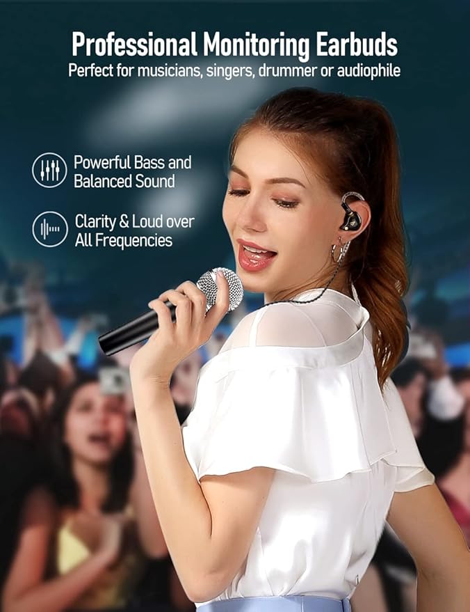 Vibes 201 Wired Earbuds in Ear Headphones, Noise Cancelling Bass Driven HiFi Earphones, Tangle-Free Braided Cord, Carry Case, Ear Buds Tips, 3.5mm Jack, Secure Fit (Clear Brown, No Mic)