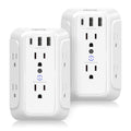 VINTAR 2 Pack Outlet Extender, 6 Outlets Wall Plug with 3 USB(1 USB C,3.4A)