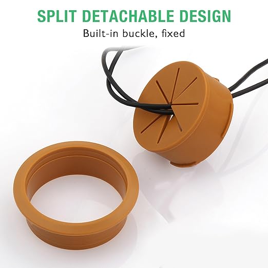 2 Pcs Desk Grommet 2-3/8" / 60 mm, Desk Hole Cover for Cables White, Cable Grommet ABS Plastic, Desk Hole Grommet for Home & Office Pc, Detachable Cable Cord Organizer