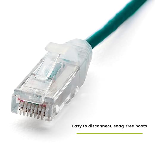TRUECABLE Cat6 Component Rated Patch Cable, Unshielded (U/UTP), 14ft, Green, 28AWG Solid Copper, Snagless 10G High-Speed Ethernet Cable, PoE++ 4PPoE 100W, UL Listed, RoHS-3, 5 Pack