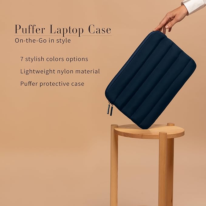ANECDOTE Laptop Case 15-16 Inch – A Perfect Laptop Sleeve - Compatible with MacBook Air/Pro 15 inch M3 M2 M1 Chip Pro Max 2023-2021 – Fits Well, Made of 100% Nylon with Aesthetic Design (Navy)