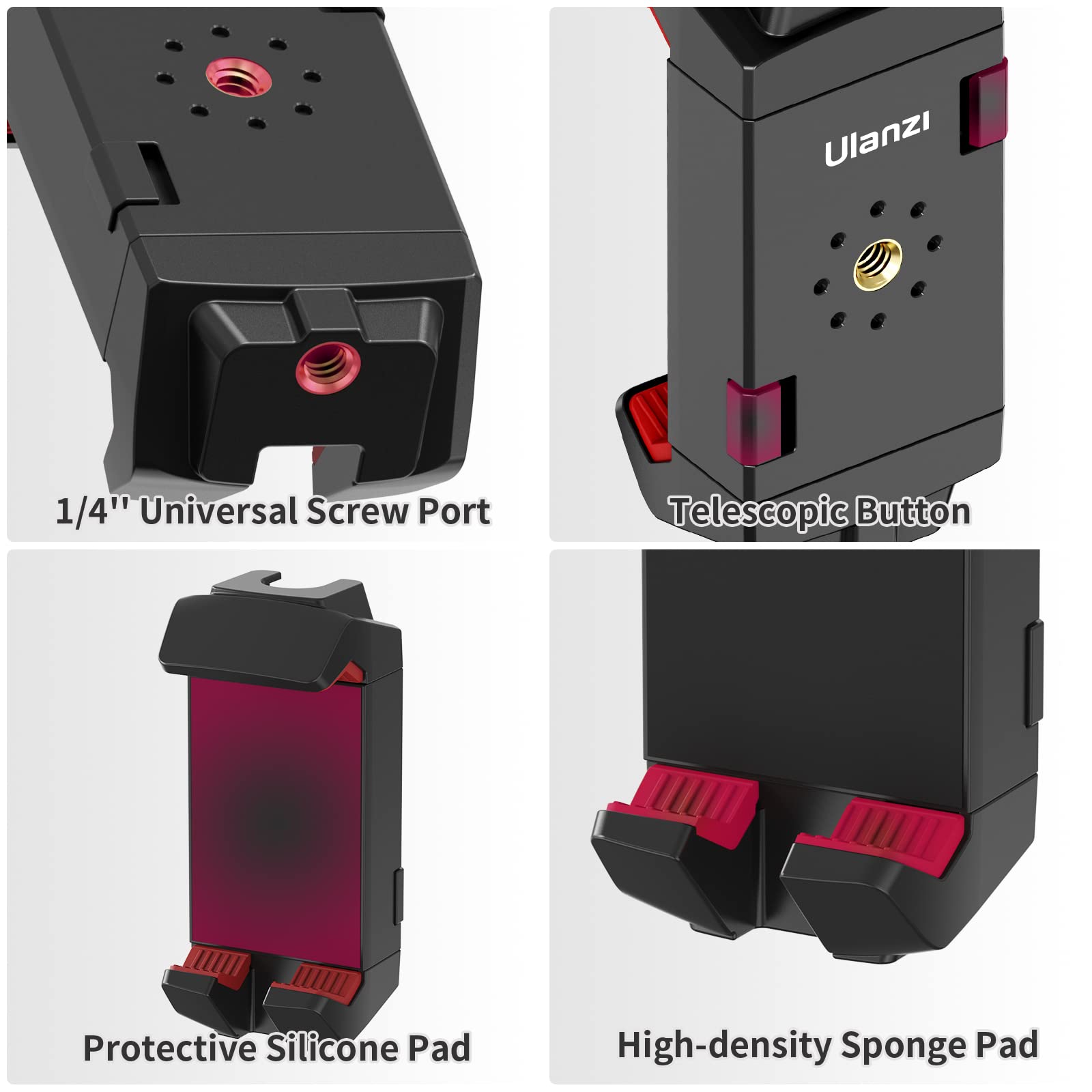 ULANZI ST-29 Phone Tripod Mount, 2-in-1 Tablet Smartphone Holder Adapter
