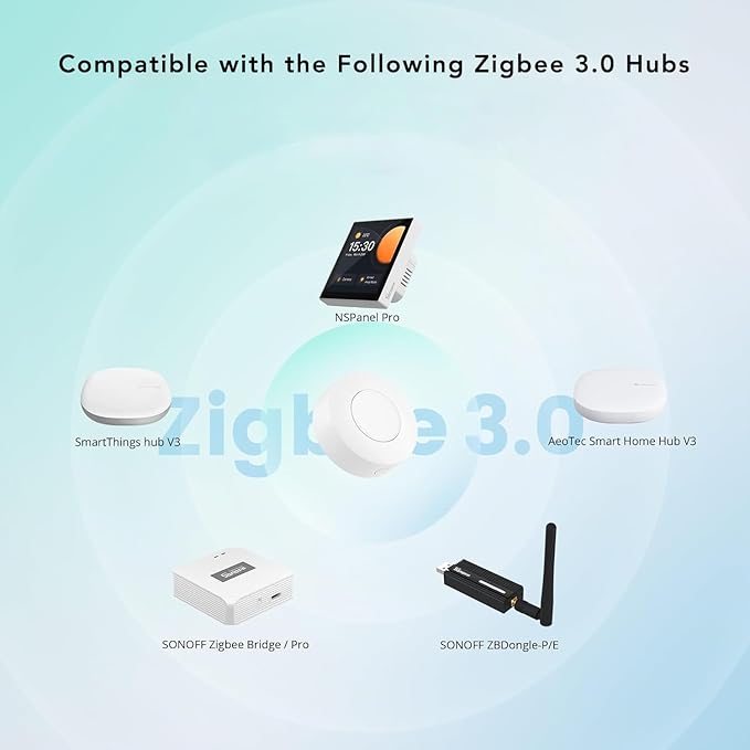 SONOFF Zigbee Switch, SNZB-01P Wireless Push Button, Supports to Create Smart Scenes, Trigger The Connected Devices on eWelink APP with Three Control Options, SONOFF ZigBee Bridge Required, 2Pack