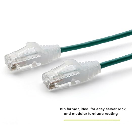 TRUECABLE Cat6 Component Rated Patch Cable, Unshielded (U/UTP), 10ft, Green, 28AWG Solid Copper, Snagless 10G High-Speed Ethernet Cable, PoE++ 4PPoE 100W, UL Listed, RoHS-3, 5 Pack