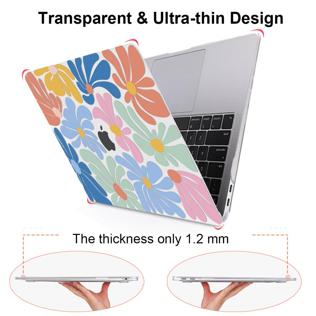 LCMOCICO for MacBook Pro 13 inch Case 2022 2021 2020-2016 A2338 M2/M1 A2251 A2289 A2159 A1989 A1706 with Touch ID, Plastic Hard Shell Case Keyboard Skin Screen Film Webcam Cover, Colorful Flowers
