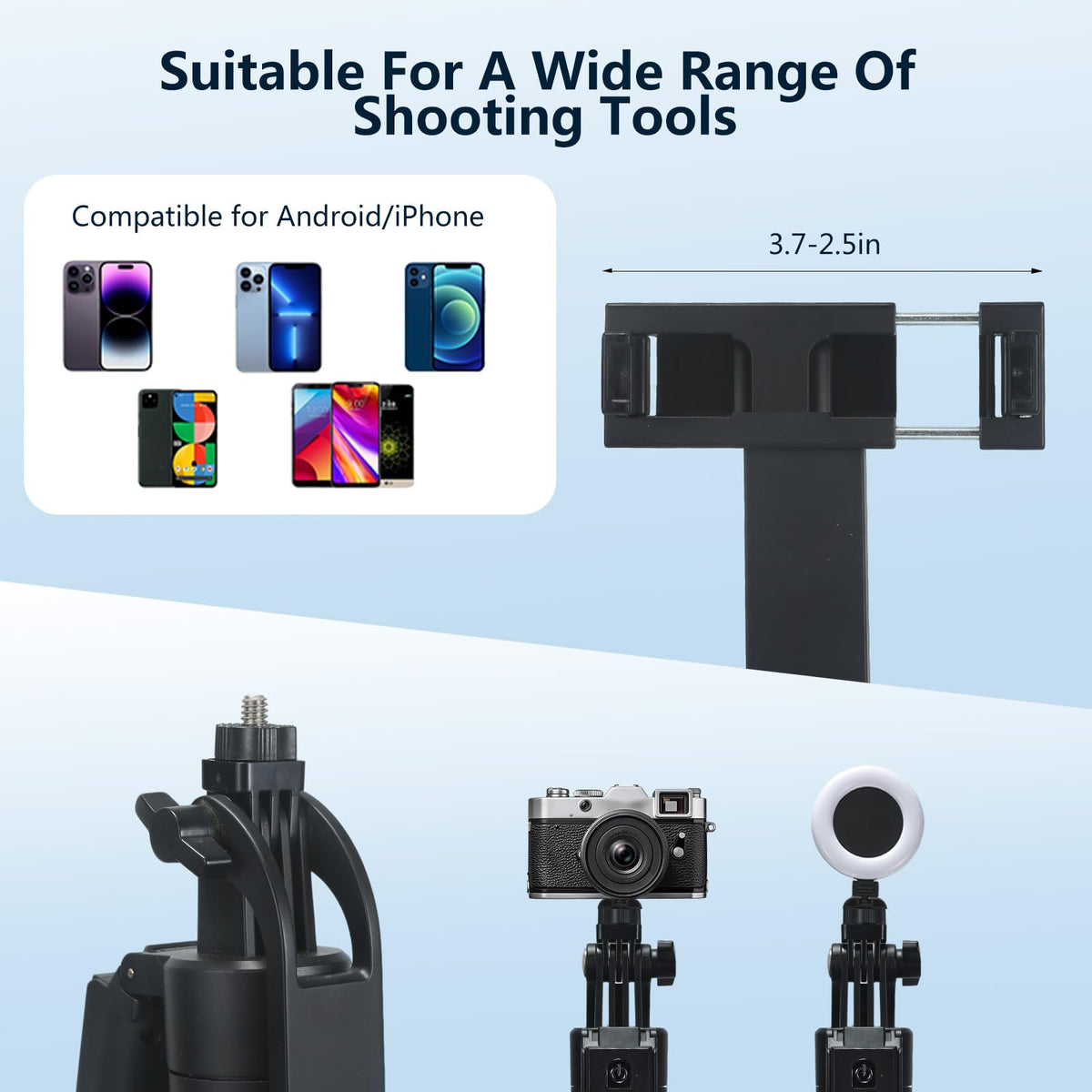 Auto Face Tracking Tripod for iPhone with Light and Remote Control