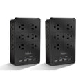 Surge Protector Nikleb, Wall Outlet with 4 USB Ports 5V 4.8A Total, 12 Multi Outlet Extender, Multiple USB Plug Adapter Wall Mount, Phone Chargier Organizer with Phone Holder, Heavy Duty