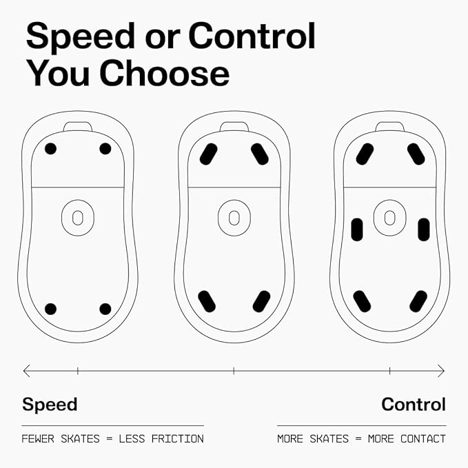 Wallhack UHMW-PE Pill Mouse Skates | Premium Universal Skates for Gaming Mice | Ultra-Smooth Glide on Cloth & Glass Pads | Customize Speed & Control | Durable, Easy to Apply | Black 7mm x 14mm