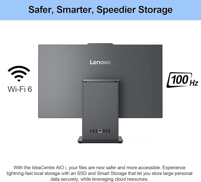 Lenovo 2024 IdeaCentre I Business All-in-One, 27" FHD Touchscreen 100Hz, Intel Core i5-13420H, 16GB DDR5 RAM, 512GB SSD, Wireless Charging Base, Wireless KB & Mouse, Wi-Fi 6, Windows 11 Pro, Grey
