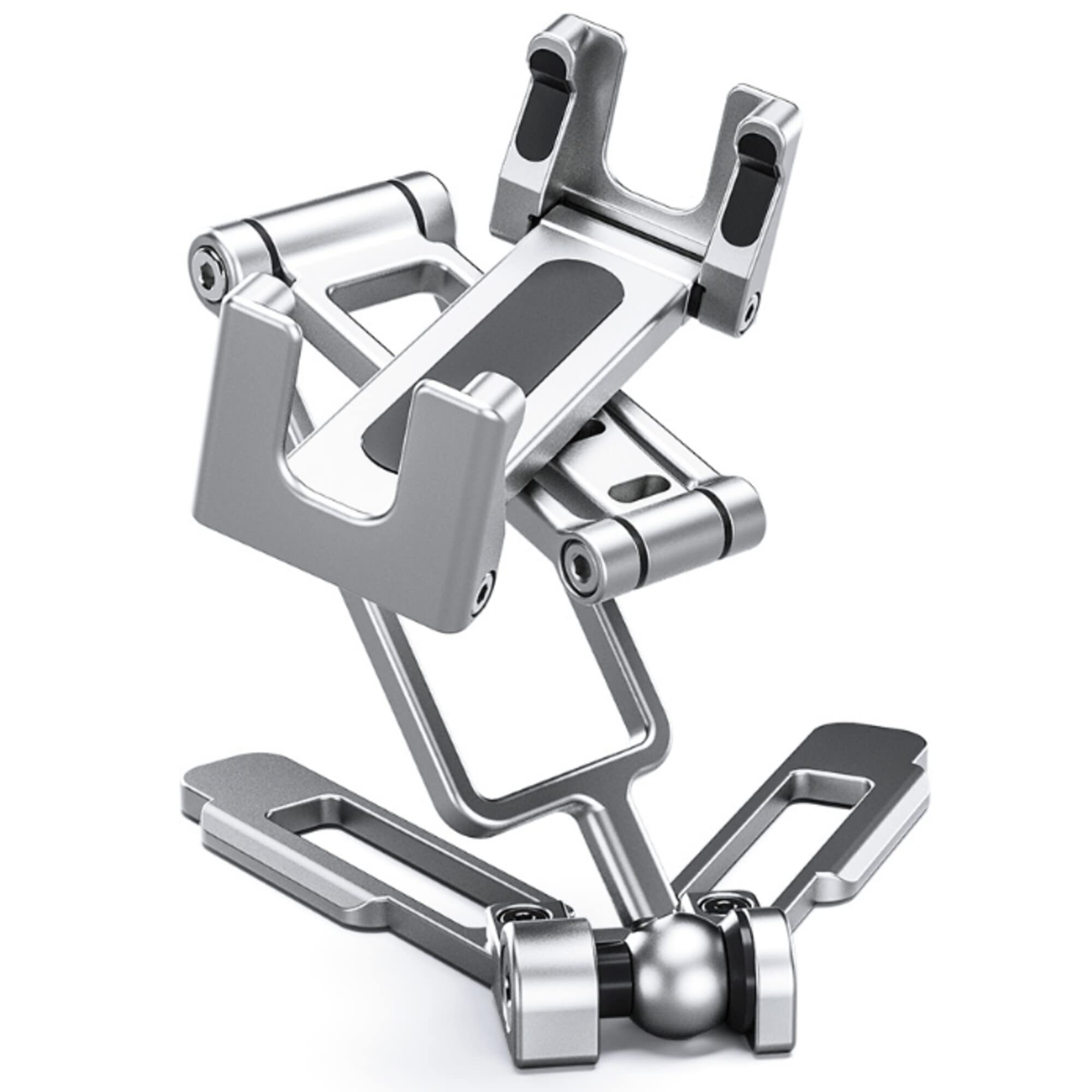 LEOFOTO PS-4 Silver Ultra Compact & Lightweight Smartphone Clamp/Holder/Video/Selfie Stand/Easel Arca/RRS Compatible