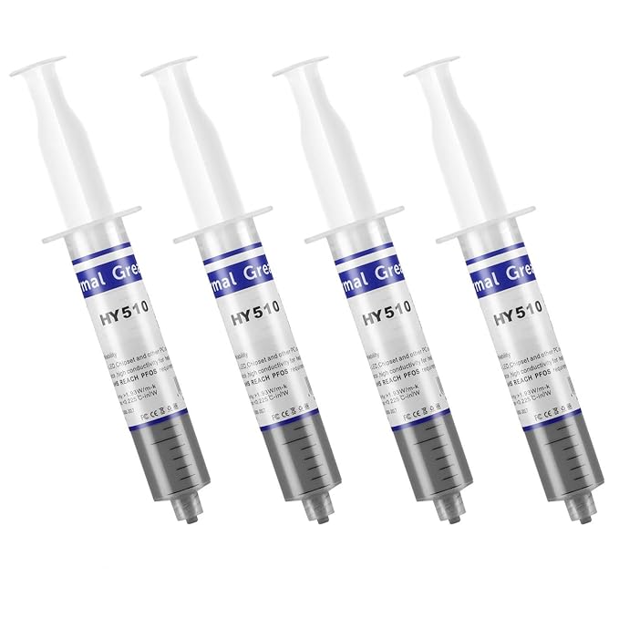 HY-510-100g (25g*4) Thermal Conductivity: >1.93W/m-k CPU Thermal heatsink Paste Silicone Grease Compound Non-Conductive for pc CPU gpu PS4 100 Gram