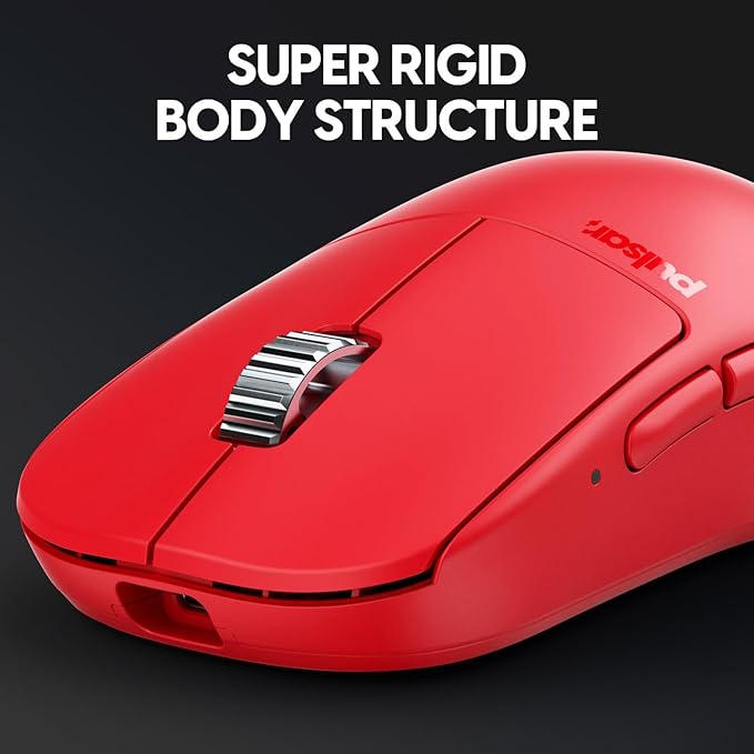 Pulsar Gaming Gears - X2H ES Wireless Gaming Mouse, Limited Edition, Symmetrical, Optical Switch, OLED Display, Driverless, PAW3395 Sensor, 100H Battery, 4K dongle Included (Medium, Red)