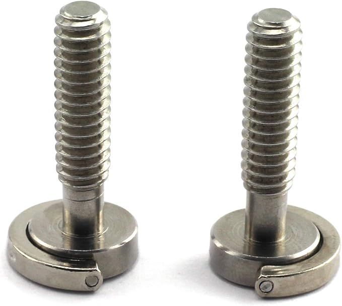 HJ Garden 2pcs 1/4-20 Thread D-Ring Stainless Steel Camera Fixing Screws for Camera Tripod Monopod QR Plate,D Shaft Quick Release Plate Mounting Screw 26mm Length