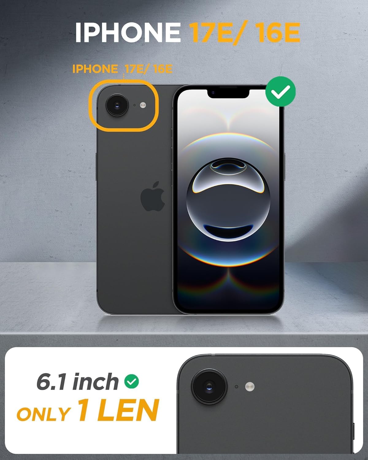 Miracase for iPhone 17e Case & iPhone 16e Case, Full-Body Phone with Built-in Glass Screen Protector, [Magnetic with MagSafe] Military Drop Proof 17 E/ 16 E Cover Bumper 6.1 inch, Black