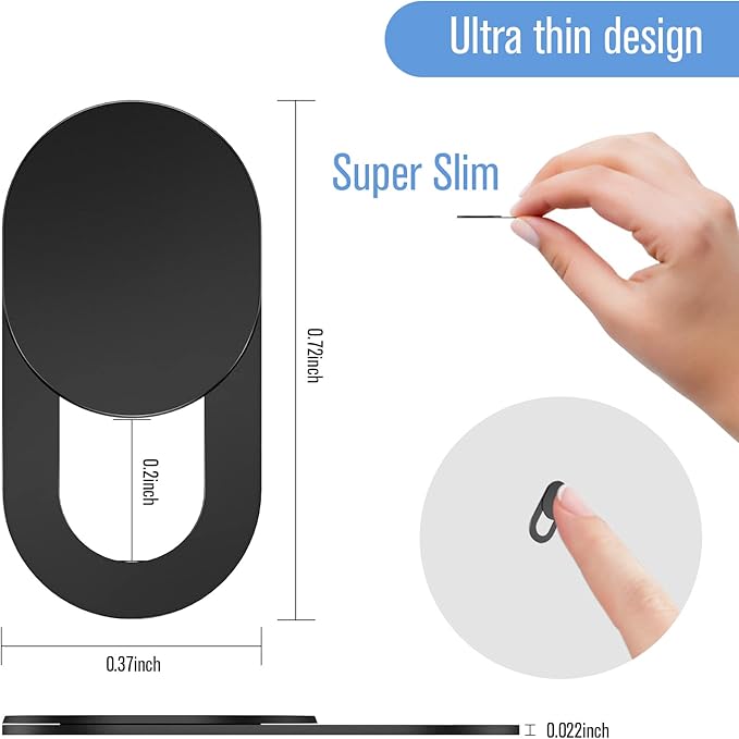 Laptop Camera Cover Slide, [8 Pack] Ultra-Thin Webcam Cover Compatible with MacBook,Laptop,PC,Computer,iMac,iPad, iPhone 6/7/8 Plus. 0.022in Thick Web Blocker Protect Your Privacy and Security
