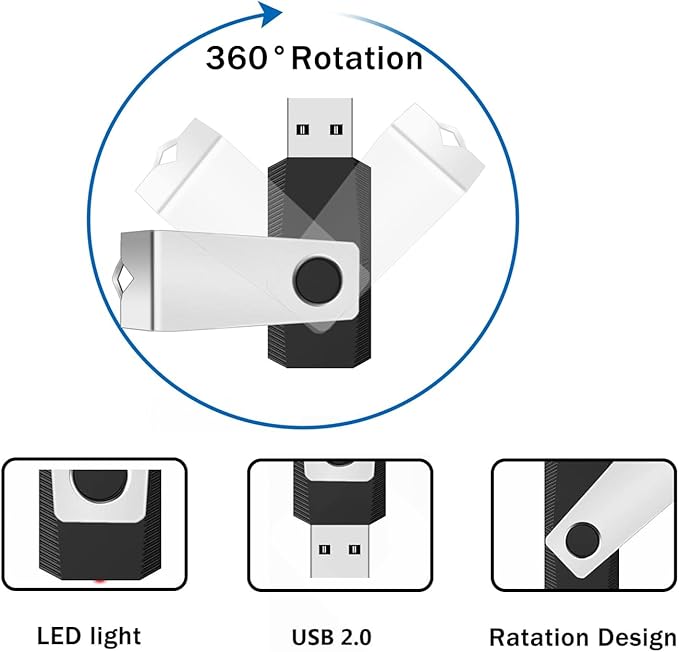 Customizable Flash Drives 32GB, Wooolken Personalized USB 2.0 Drive 10/20/50/100 Pack, Custom Thumb Drive Engraved Logo USB Drive (Mixcolors)