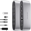 PULWTOP DisplayLink Docking Station Triple Display 4K@60Hz for Mac/Windows