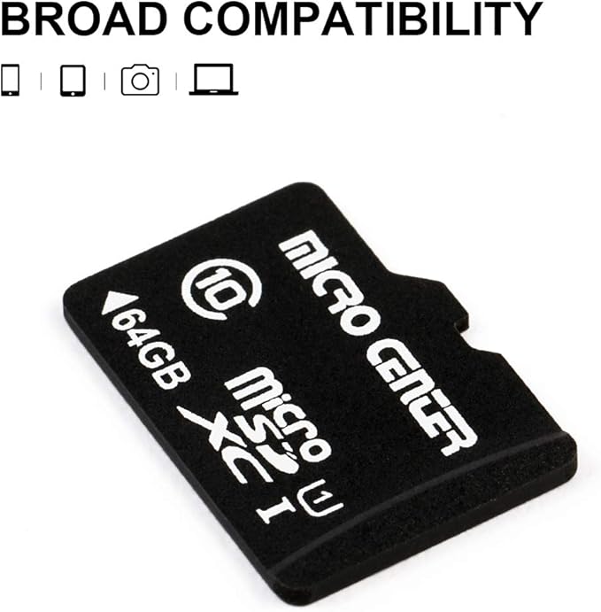 INLAND Micro Center 64GB Class 10 MicroSDXC Flash Memory Card with Adapter for Mobile Device Storage Phone, Tablet, Drone & Full HD Video Recording - 80MB/s UHS-I, C10, U1 (1 Pack)