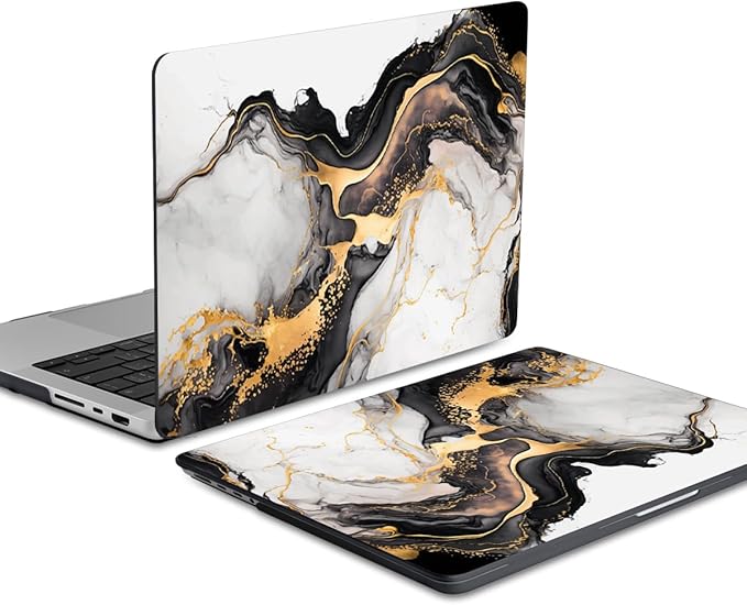 DONGKE for M4 MacBook Pro 16 Inch Case 2024 2023 2021 A3403 A3186 M3 A2991 M2 A2780 M1 A2485 Pro/Max Chip, Plastic Hard Shell Case & Keyboard Cover for Mac Pro 16 with Touch ID, Abstract Marble