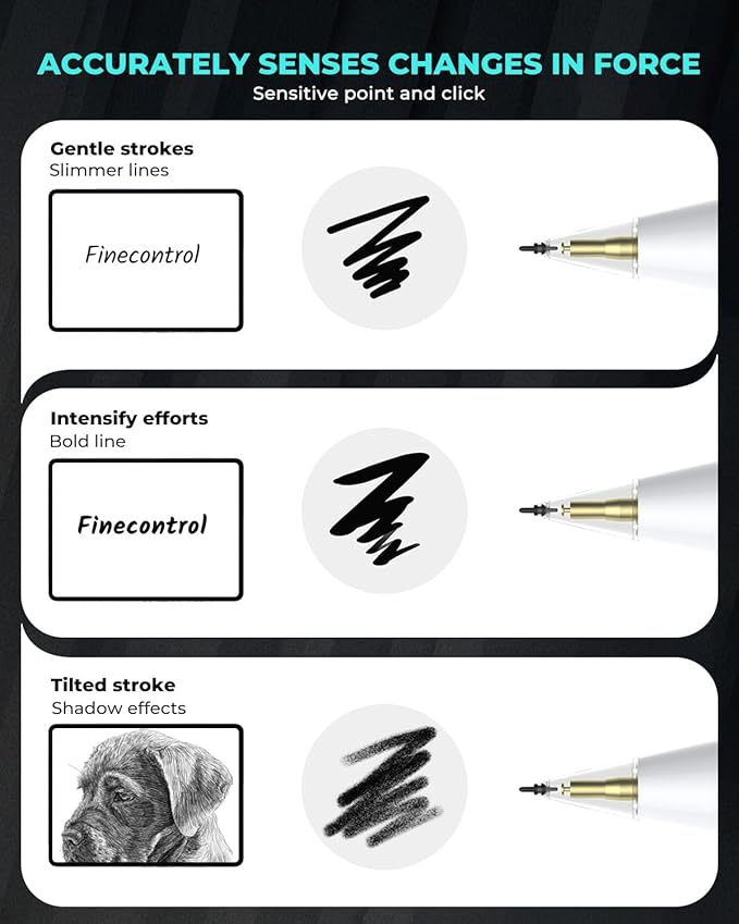 8-Pack Carbon Fiber Replacement Tips for Apple Pencil Pro/2nd/1st Gen/USB-C, Upgraded Nibs for Bare Screen & Tempered Glass with Storage Case - Pink