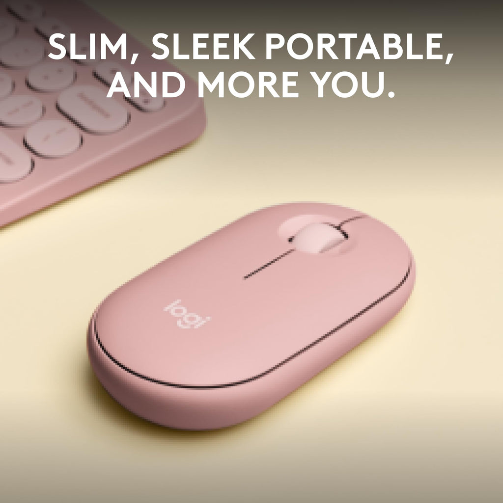 Logitech M350s Pebble 2 Bluetooth Wireless Mouse - Tonal Rose