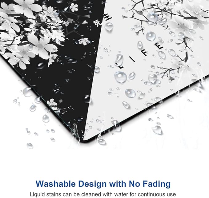 Inspirational Quote Mouse Pad - Square Waterproof Non-Slip Rubber Base for Office Laptop, 9.5"x7.9"x0.12" Inch (Death and Life)