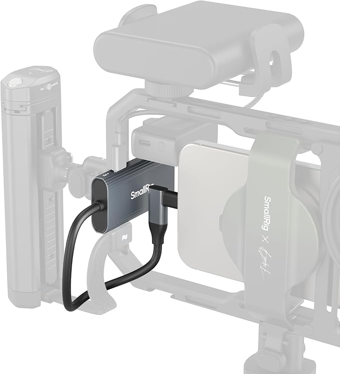 SmallRig 4-in-1 USB-C Hub with a Cold Shoe Mount for Phone/Camera Cage, PD 100W / USB-C 3.1/2.0 with Audio Adapter x 2, for Professional Mobile Shooting - 4598