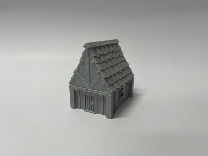 Paintable Tabletop Miniature Little Town Building Terrains Compatible with RPG War Games - 18mm Scale Dioramas Building Set Scenery with Medieval Architecture Style by HAUTICO (HVillageHouses2-1)