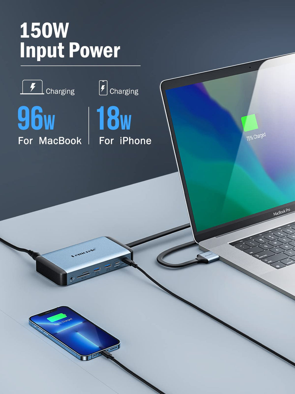 Lemorele Docking Station Dual Monitor 4K 60Hz, 7 in 1 USB C Dongle Multiport Hub Adapter w/2 HDMI + 1 USB 3.0+ 3 USB 2.0+ 1 PD 100W, for MacBook/Dell/HP/Lenovo ThinkPad Type-C Laptop
