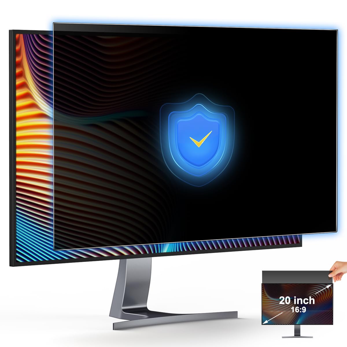 JEAPKA [2-Pack] 27 Inch Privacy Screen for Monitor Computer Screen Privacy Filter for 16:9 Widescreen Monitor Desktop PC Monitor Privacy Film Monitor Privacy Shield and Anti-Glare Protector