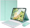 AnMengXinLing Keyboard Case for iPad 11th(A16)/iPad 10th Generation 2022 with Mouse Detachable Wireless Bluetooth Keyboard Pencil Holder Slim Leather Cover for iPad11/iPad10, Green