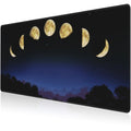 Mouse Pad, Large Moon Phase and Forest Desk Mat, Extended Non-Slip Gaming Keyboard Mousepad Desk Pad, Thick Stitched Edges Waterproof Mouse Mat 31.5"x15.7" (Moon Phase Changes)
