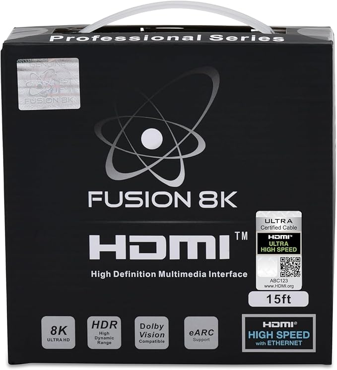 HDMI 2.1 Certified Cable Supports 10K 8K @60Hz and 4K @120Hz Compatible with All TVs, BluRay, Xbox Series X, PS5 (15 Feet)