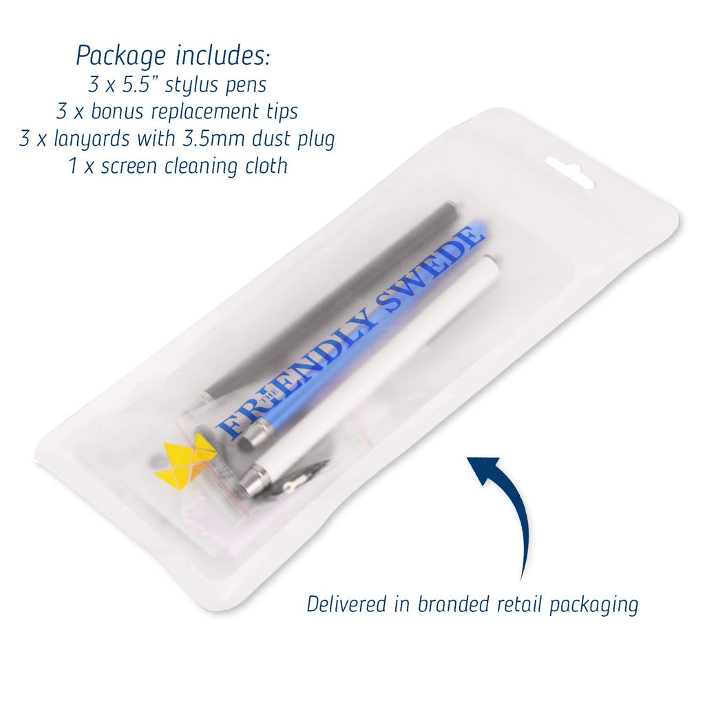 The Friendly Swede Stylus Pen for Touchscreen with Replaceable Thin Tips