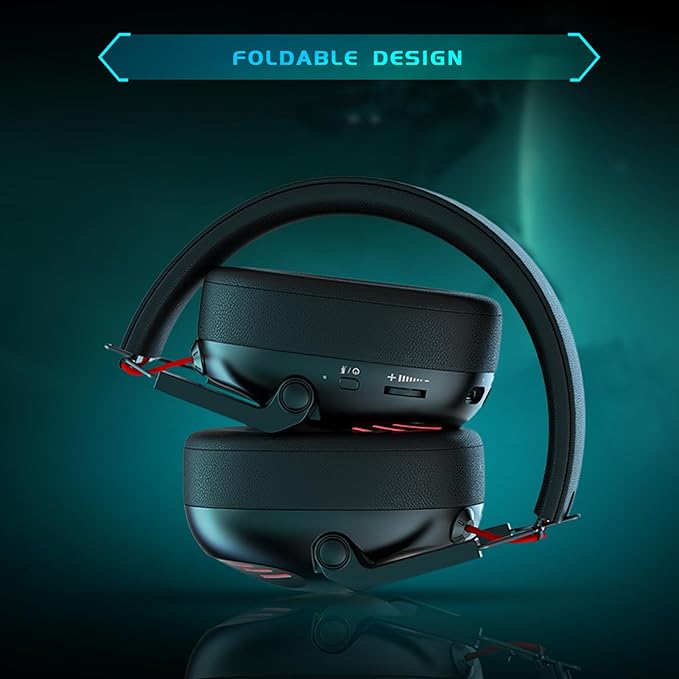 Wireless Gaming Headset for PS5, PS4, PC, NES, Bluetooth 5.3 Gaming Headsets Wireless with Noise Canceling Microphone, Gamer Headphones for Nintendo Switch, 50H Battery - Black