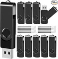 EASTBULL 4GB USB Flash Drive Bulk Thumb Drives 10 Pack with Lanyards USB 2.0 Memory Sticks Zip Drive Pen Drive for Storage and Backup Black 10PCS 4GB