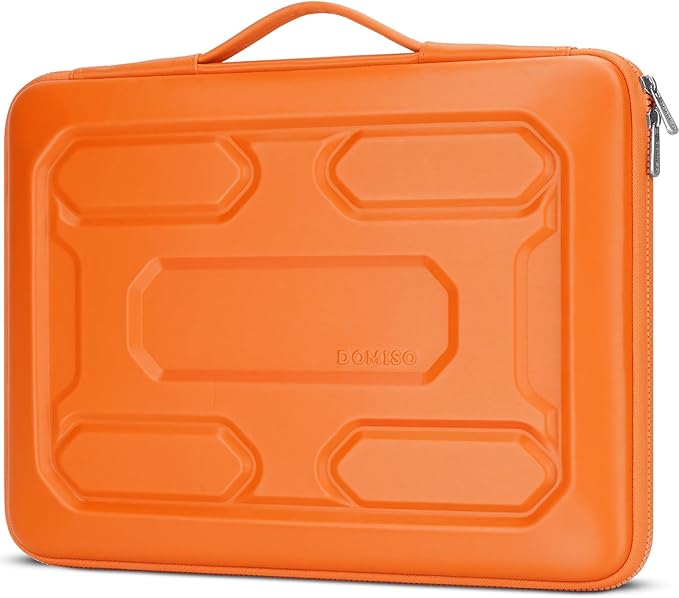 DOMISO 13.3 inch Laptop Sleeve with Handle Shockproof Computer Bag Waterproof EVA Protective Carrying Case for 13-13.3 inch Notebooks/13 MacBook Air/MacBook Pro Retina/Dell XPS 13/HP,Orange
