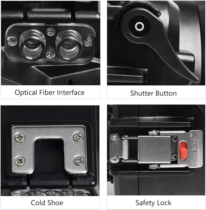 Sea frogs Underwater Camera Case Compatible with Canon EOS M6 Mark II 60MM IPX8 40m/130ft Maximum Diving Depth Waterproof Camera Housing for Diving, Surfing, Rowing, Skiing