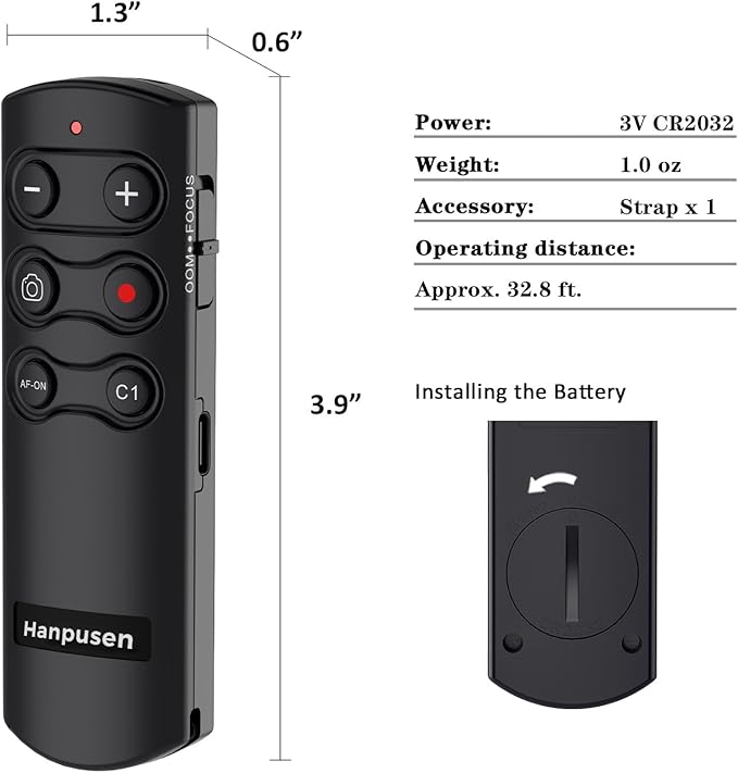 for Sony Wireless Camera Remote Control Shutter Release Compatible with Sony A7C,A7III,ZV-1,ZV-E10,ZV-1F,A6100,A6400,A6700,A7IV,RX100 VII,A9,A9 II,DSC-RX0 II,DSC-RX100 VII,Replace RMT-P1BT