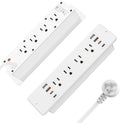 HHSOET 16 in 1 Recessed Power Strip Flat Plug, 30W Fast Charging Furniture Outlet with USB, Conference Recessed Surge Protection with 8 AC Plugs, 4 USB Ports 4 USB-C, 6ft Power Cord.(White)