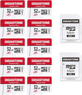 GIGASTONE Micro SD Card 32GB 10-Pack, Camera Plus, MicroSDHC Memory Card for Camera, Wyze Cam, Roku, Full HD Video Recording, UHS-I U1 A1 Class 10, up to 90MB/s, with 10 Adapters