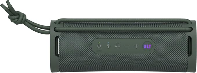 Sony ULT Field 1 Waterproof Portable Bluetooth Speaker, Enhanced Bass, 12h Battery, IP67 Rated Dustproof Shockproof Rustproof, Detachable Strap SRSULT10H, Forest Gray